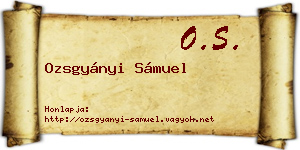 Ozsgyányi Sámuel névjegykártya